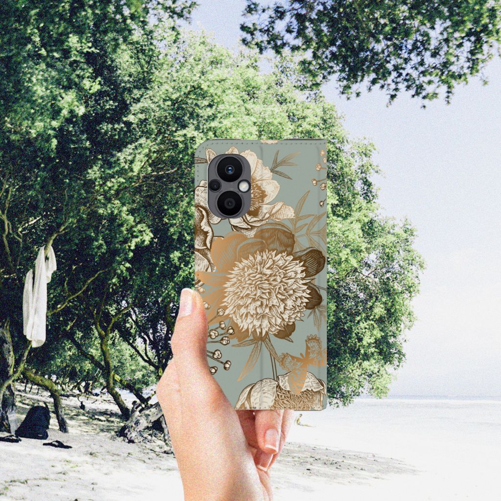 Smart Cover voor OPPO Reno8 Lite Vintage Bird Flowers - B2C Telecom