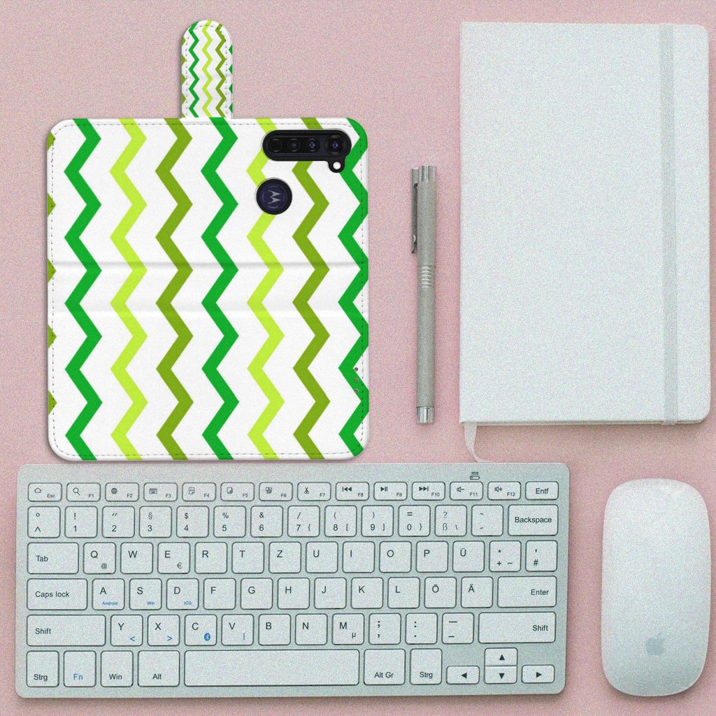 Motorola Moto G Pro Telefoon Hoesje Zigzag Groen