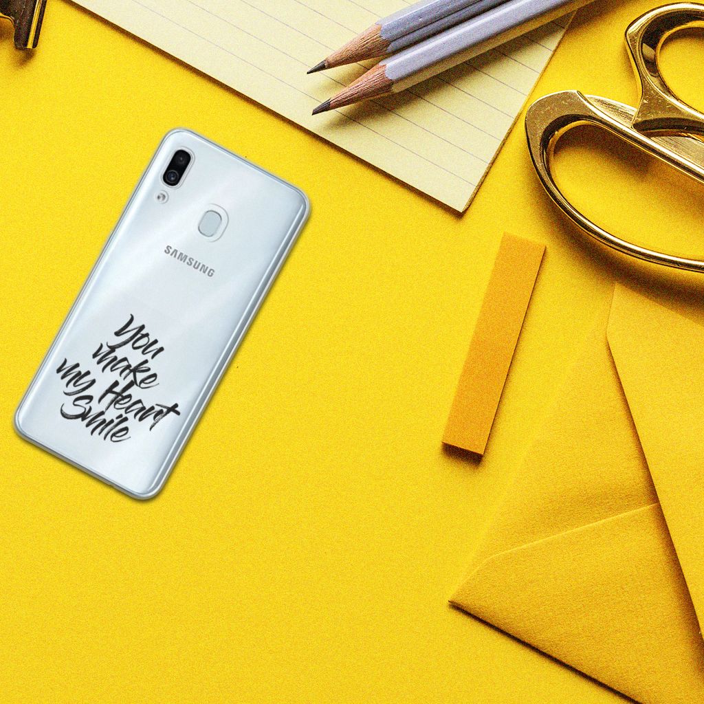 Samsung Galaxy A30 Siliconen hoesje met naam Heart Smile