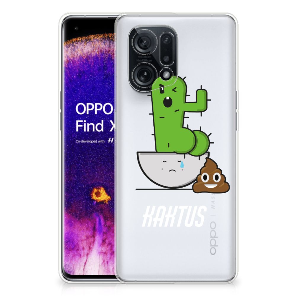 OPPO Find X5 Telefoonhoesje met Naam Cactus Poo