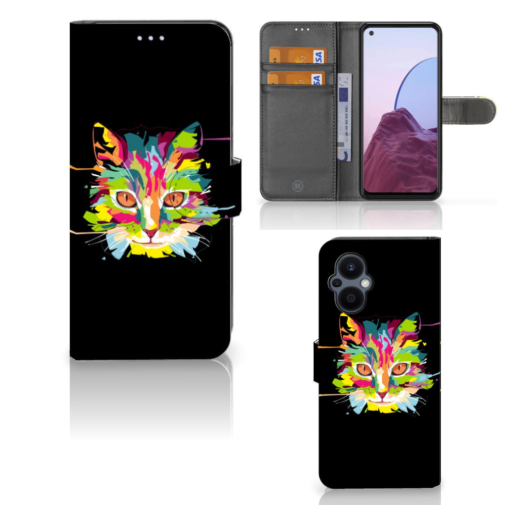 OPPO Reno 8 Lite | OnePlus Nord N20 Leuk Hoesje Cat Color
