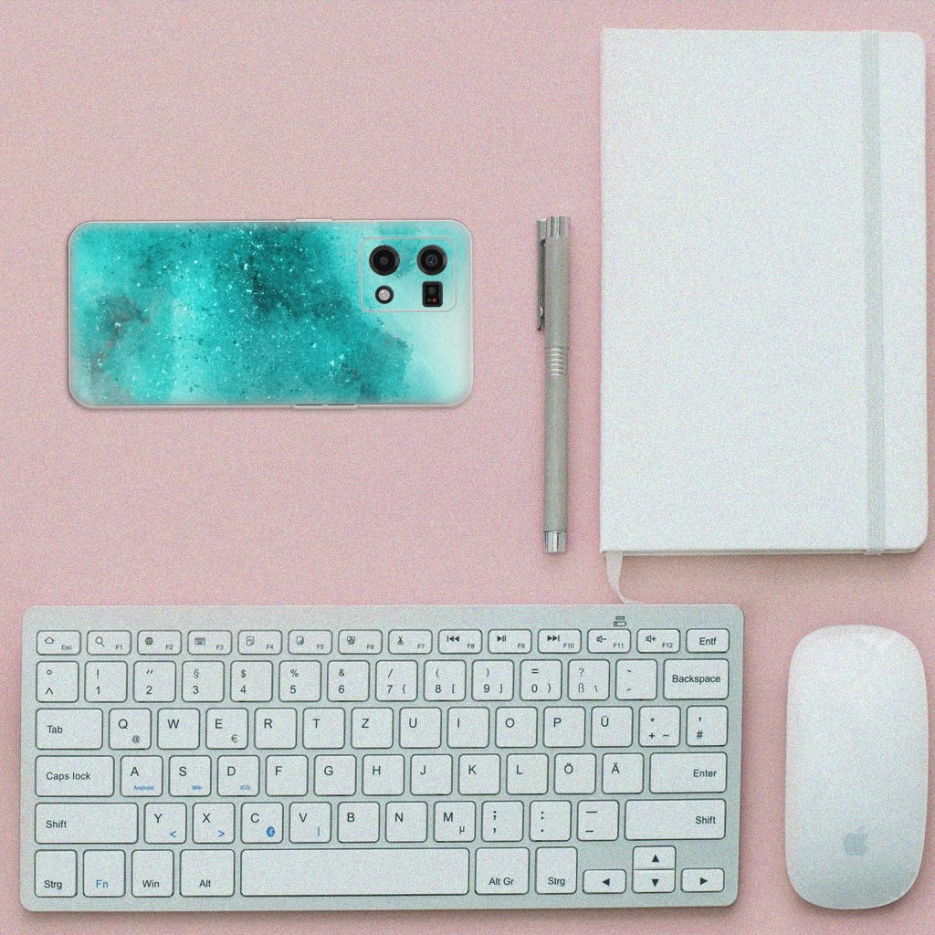 Hoesje maken OPPO Reno7 4G Painting Blue B2C Telecom