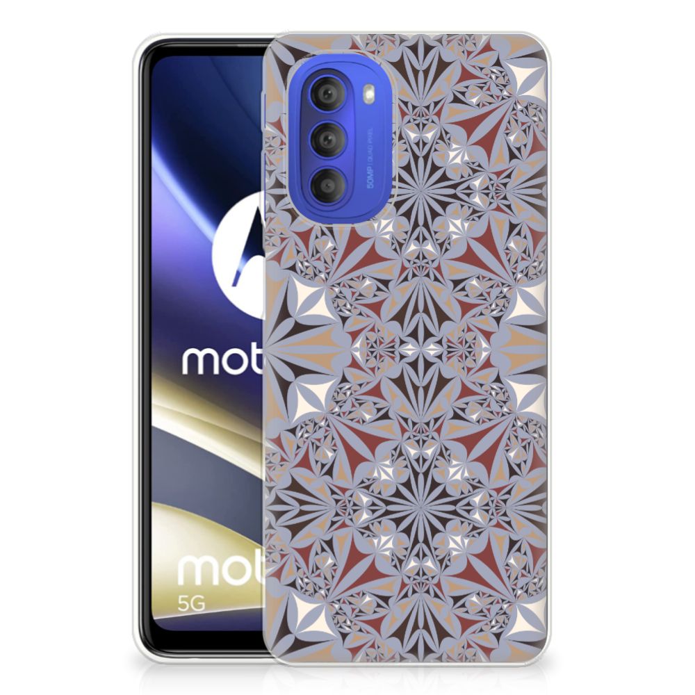 Motorola Moto G51 5G TPU Siliconen Hoesje Flower Tiles