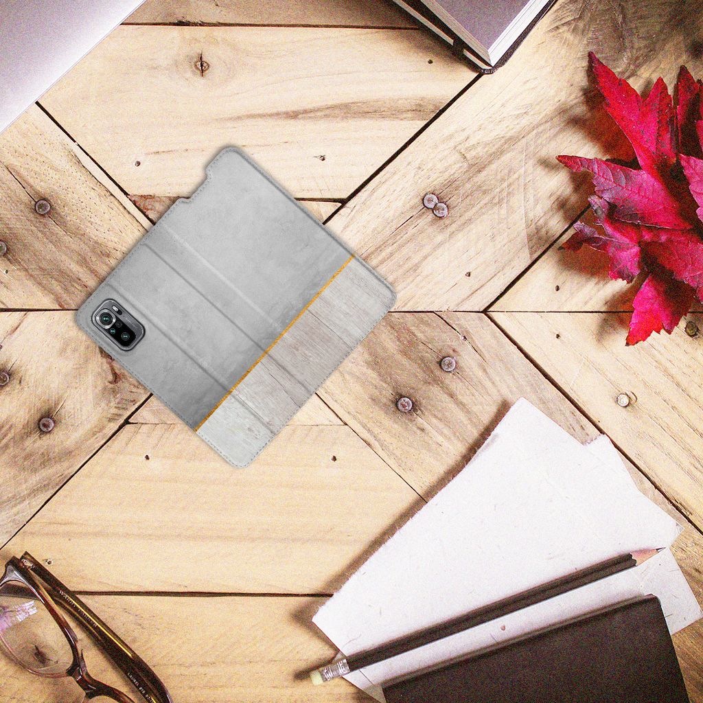 Xiaomi Redmi Note 10/10T 5G | Poco M3 Pro Book Wallet Case Wood Concrete - B2C Telecom
