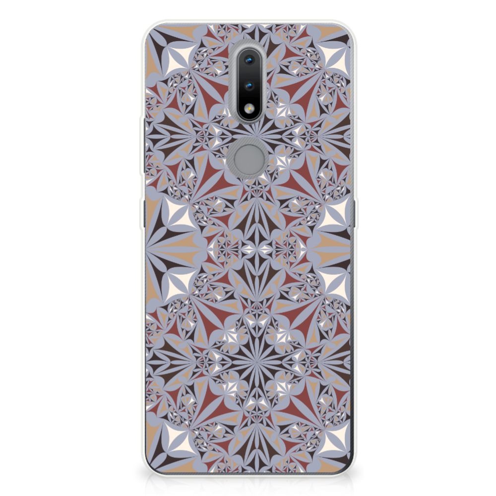 Nokia 2.4 TPU Siliconen Hoesje Flower Tiles