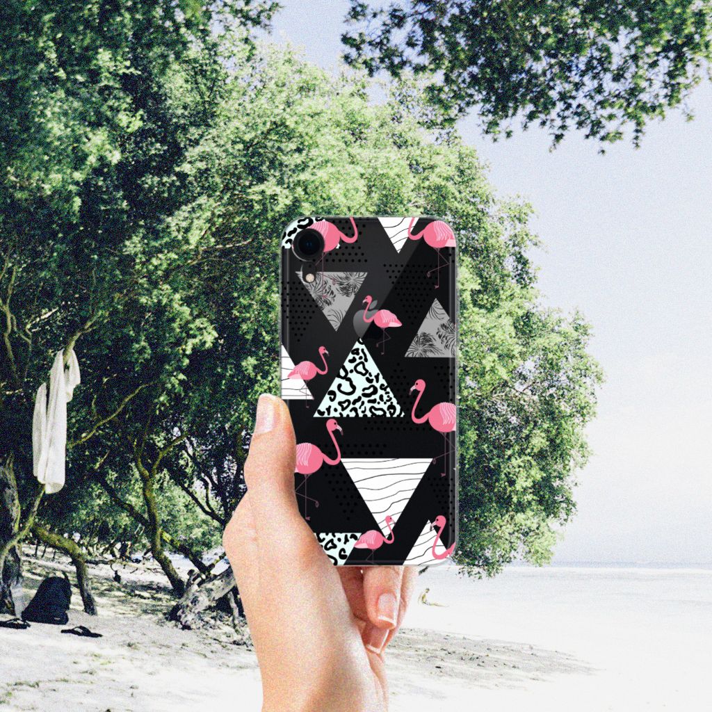 Apple iPhone Xr TPU Hoesje Flamingo Triangle