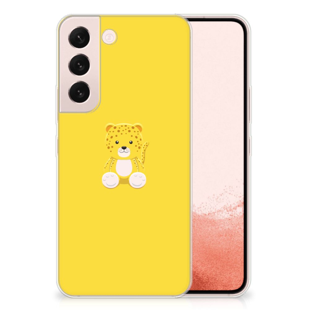 Samsung Galaxy S22 Telefoonhoesje met Naam Baby Leopard