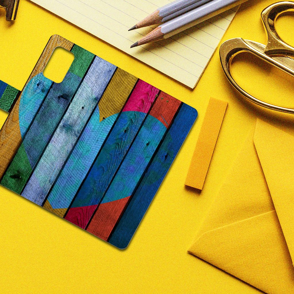 Samsung Galaxy A02s | M02s Book Style Case Wood Heart - Cadeau voor je Vriend