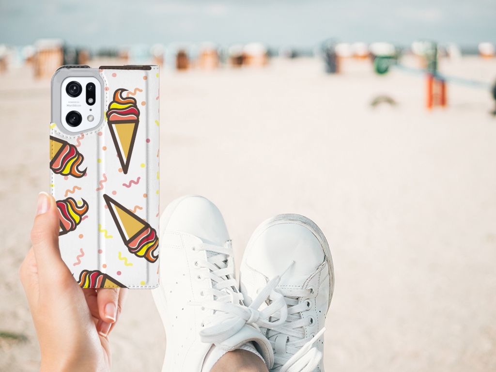 OPPO Find X5 Pro Flip Style Cover Icecream - B2C Telecom