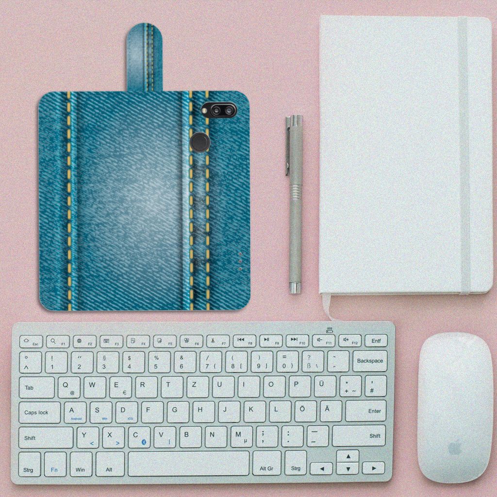 Huawei P20 Lite Wallet Case met Pasjes Jeans