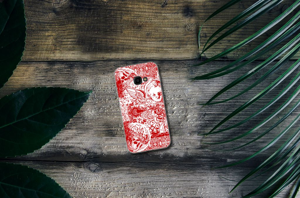 Silicone Back Case Samsung Galaxy Xcover 4 | Xcover 4s Angel Skull Rood