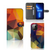 iPhone 13 Pro Max Book Case Polygon Color met asymmetrische patronen in levendige kleuren.