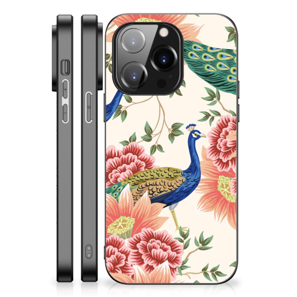Dierenprint Telefoonhoesje voor iPhone 14 Pro Pink Peacock B2C Telecom