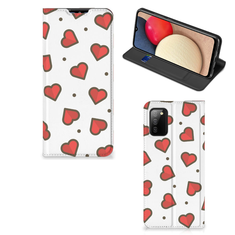 Samsung Galaxy M02s | A02s Hoesje met Magneet Hearts
