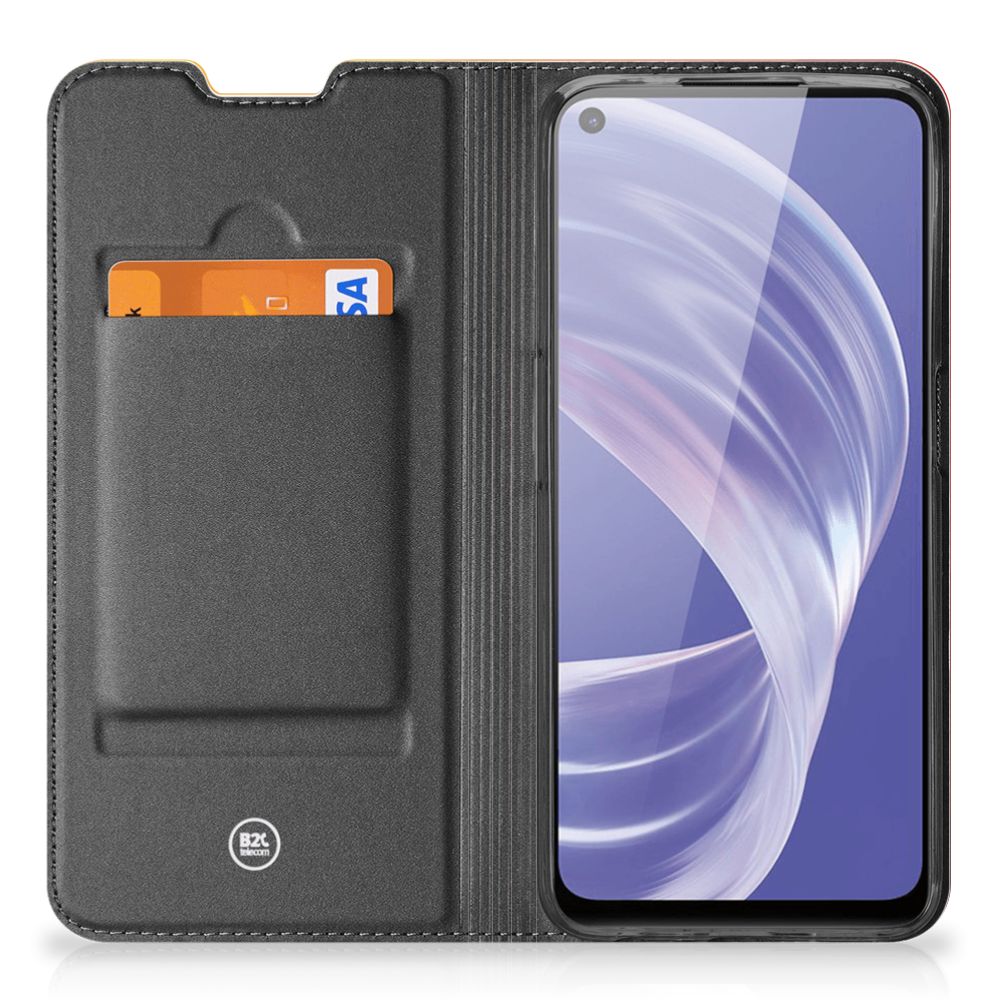 Stand Case voor OPPO A73 5G Polygon Red - B2C Telecom