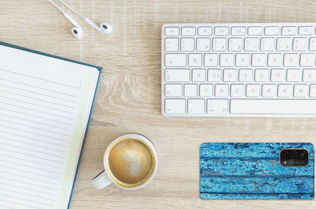 OPPO A54 5G | A74 5G | A93 5G Book Wallet Case Wood Blue - B2C Telecom