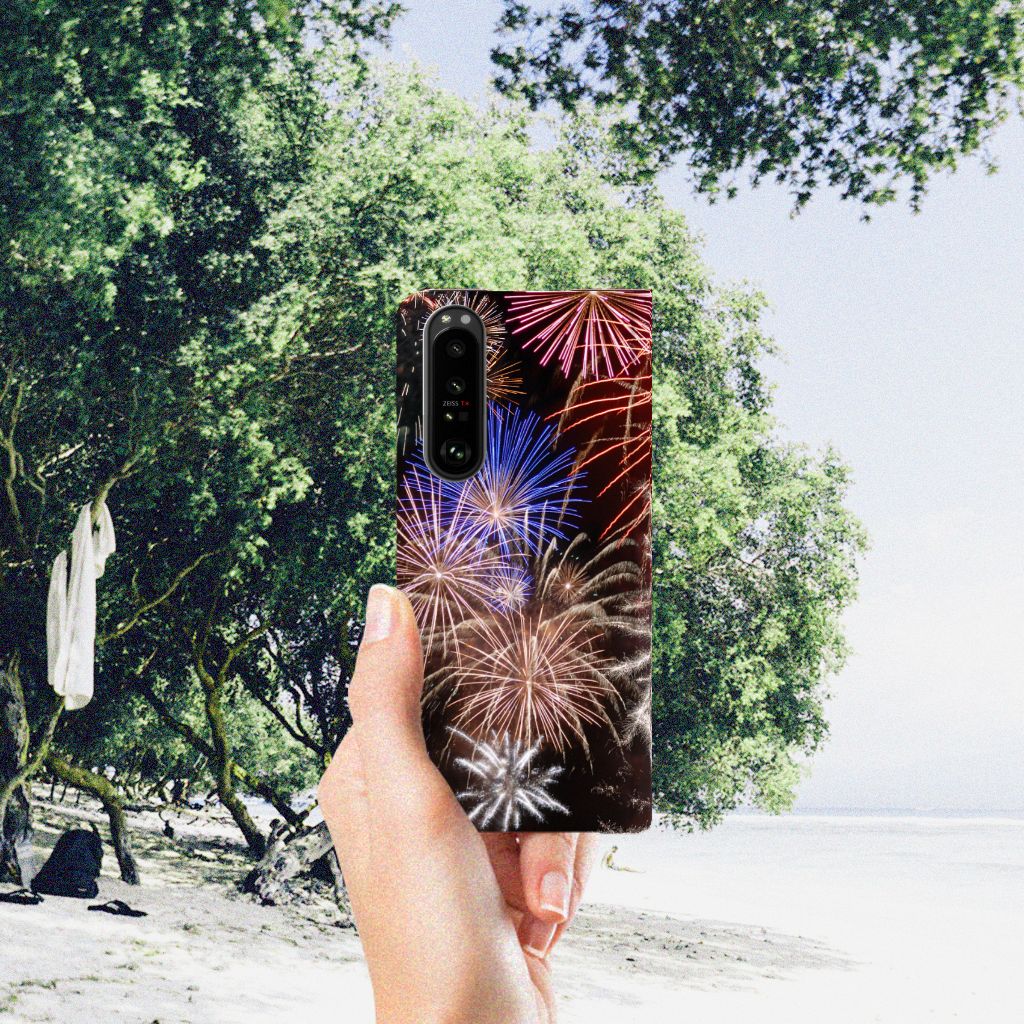 Sony Xperia 5 III Hippe Standcase Vuurwerk - B2C Telecom