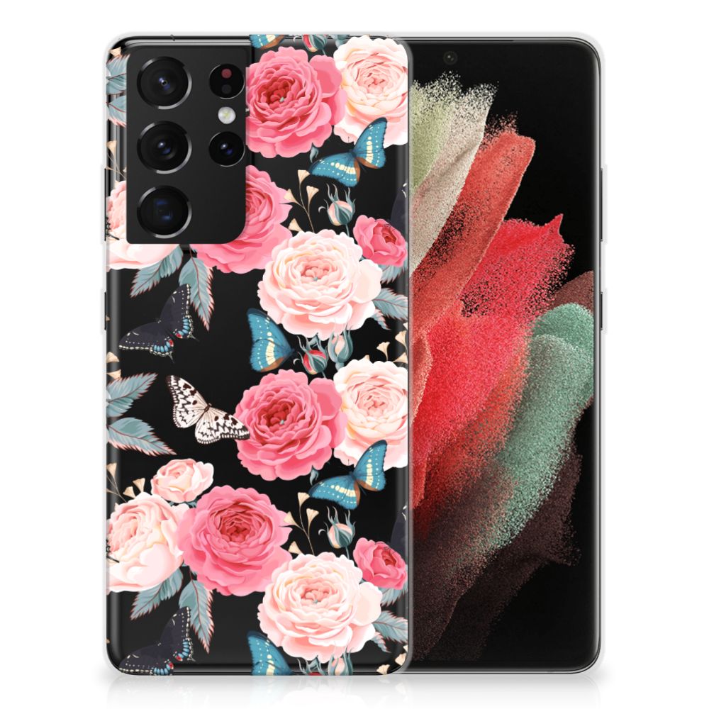 Samsung Galaxy S21 Ultra TPU Case Butterfly Roses B2C Telecom
