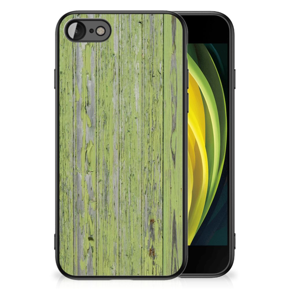 iPhone SE 2022 | SE 2020 | 7/8 Houten Print Telefoonhoesje Green Wood met groene houten print.