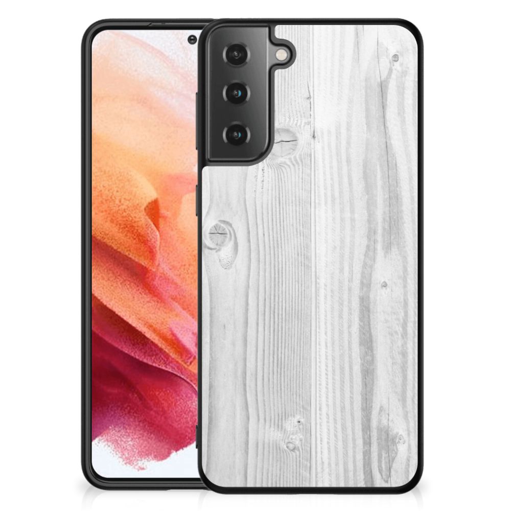 Samsung Galaxy S21 Houten Print Telefoonhoesje White Wood