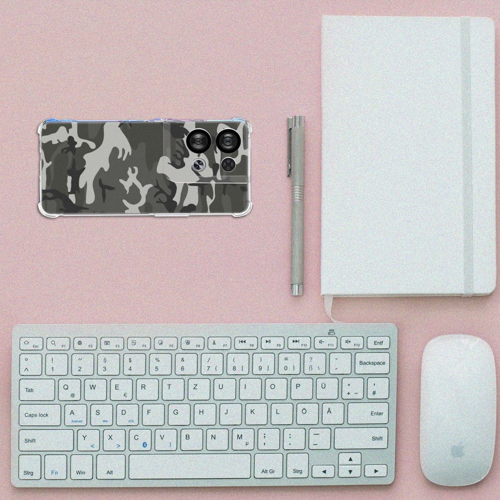 OPPO Reno8 Doorzichtige Silicone Hoesje Army Light B2C Telecom