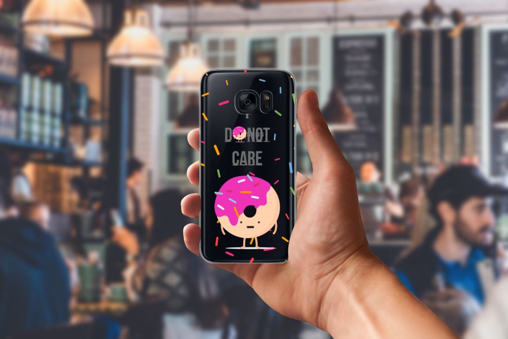 Samsung Galaxy S7 Siliconen Case Donut Roze