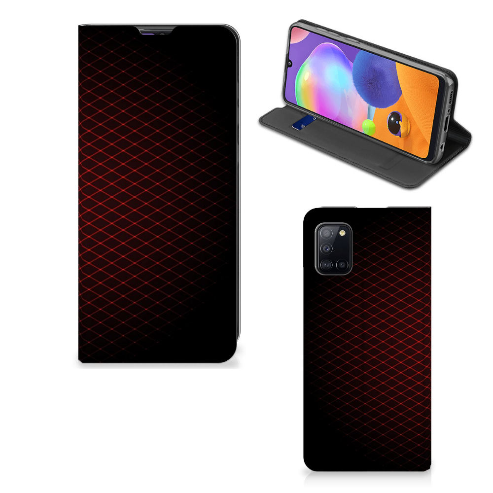 Samsung Galaxy A31 Hoesje met Magneet Geruit Rood - B2C Telecom