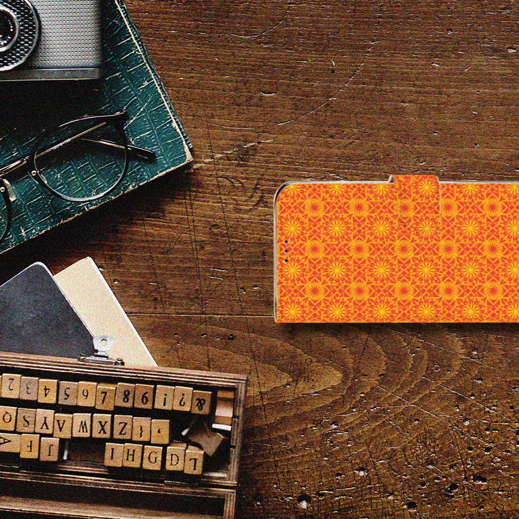 Motorola Moto G7 Power Telefoon Hoesje Batik Oranje