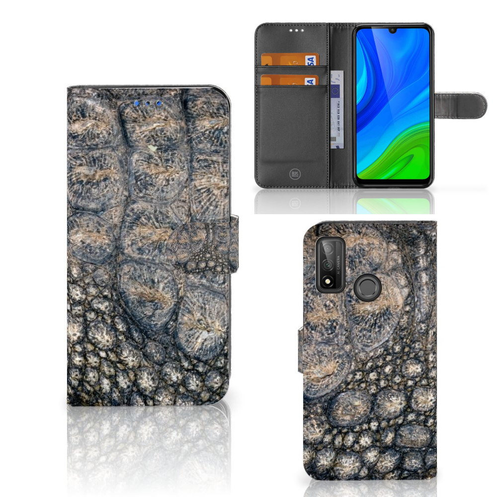 Huawei P Smart 2020 Telefoonhoesje met Pasjes Krokodillenprint