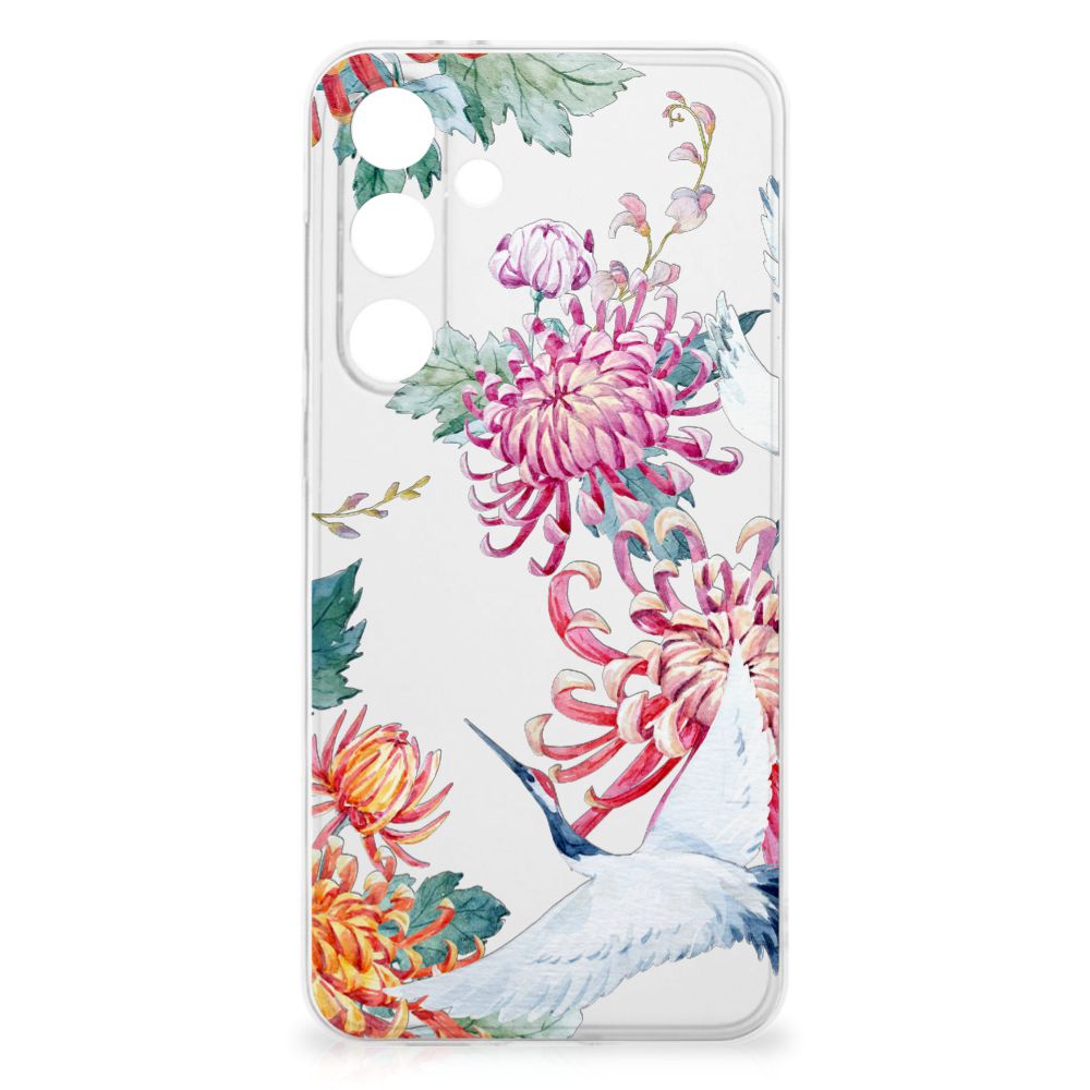 Samsung Galaxy S24 FE TPU Hoesje Bird Flowers