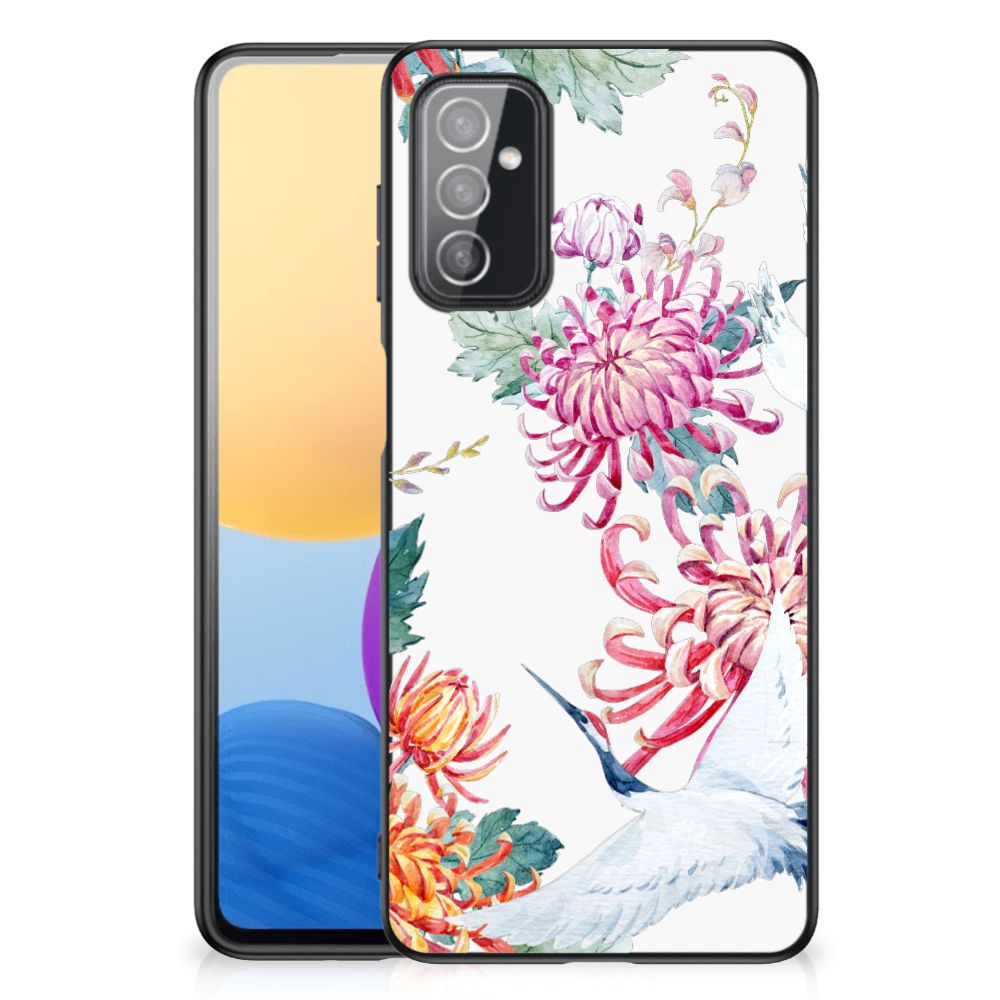 Samsung Galaxy M52 Dierenprint Telefoonhoesje Bird Flowers