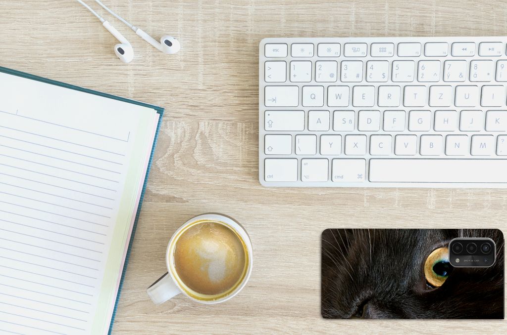 OPPO A54 5G | A74 5G | A93 5G Hoesje maken Zwarte Kat - B2C Telecom