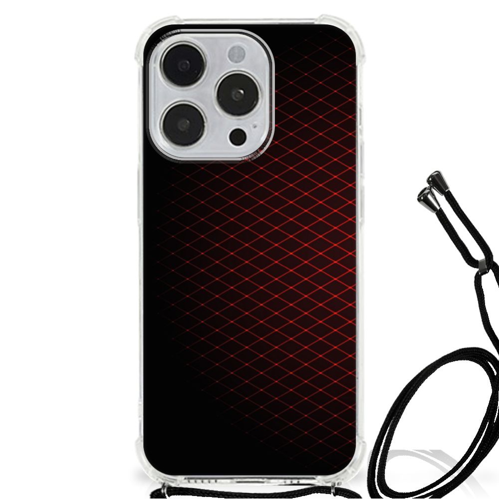 iPhone 14 Pro Doorzichtige Silicone Hoesje Geruit Rood B2C Telecom