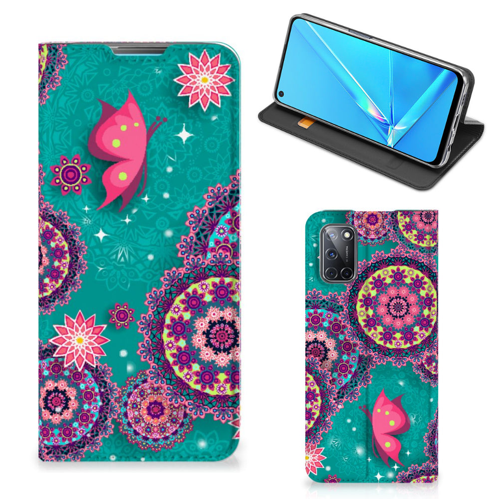 OPPO A52 | A72 Bookcase Cirkels en Vlinders