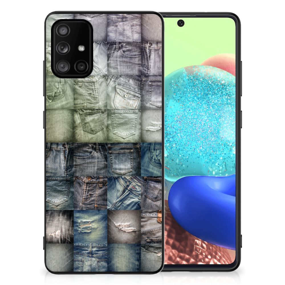 GSM Cover Samsung Galaxy A71 Spijkerbroeken