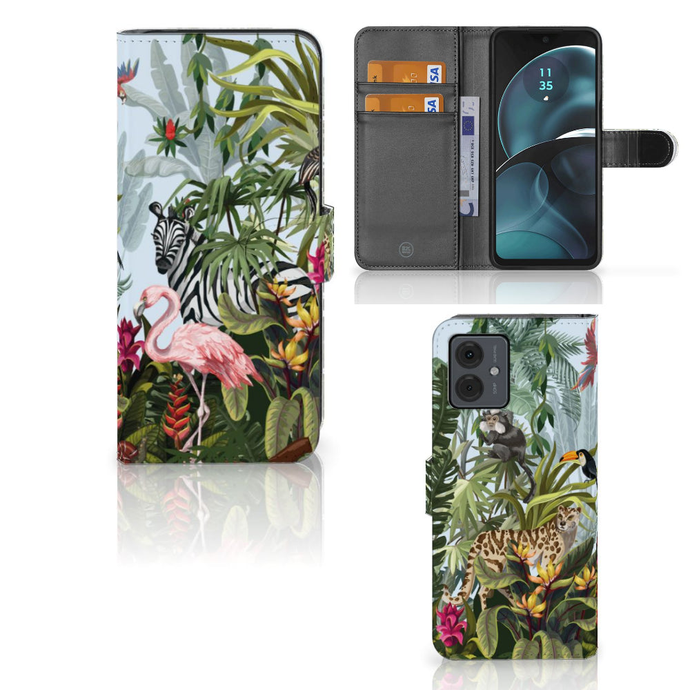 Telefoonhoesje met Pasjes voor Motorola Moto G14 Jungle