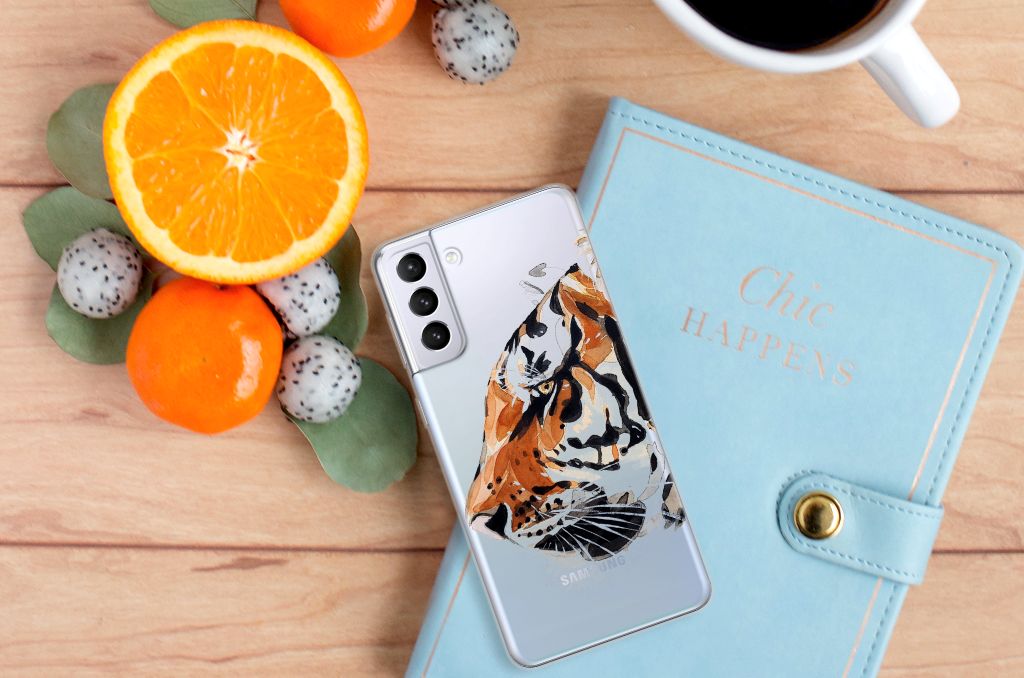 Hoesje maken Samsung Galaxy S21 Plus Watercolor Tiger B2C Telecom