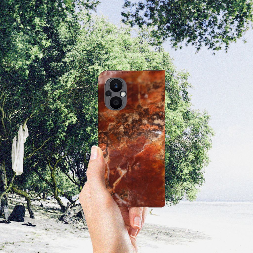 OPPO Reno8 Lite Standcase Marmer Bruin - B2C Telecom