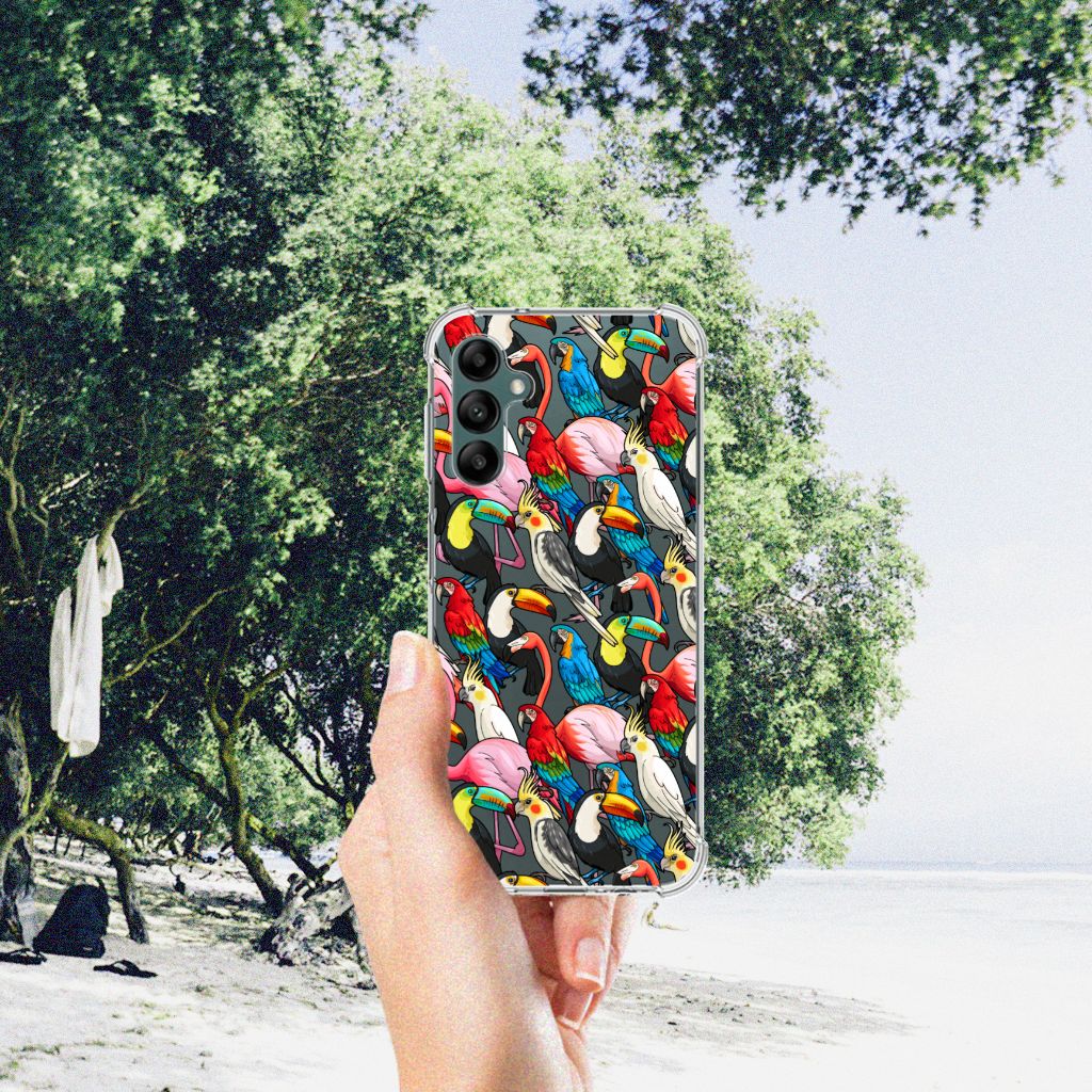 Samsung Galaxy A14 5G/4G Case Anti-shock Birds design with colorful bird patterns in a natural setting