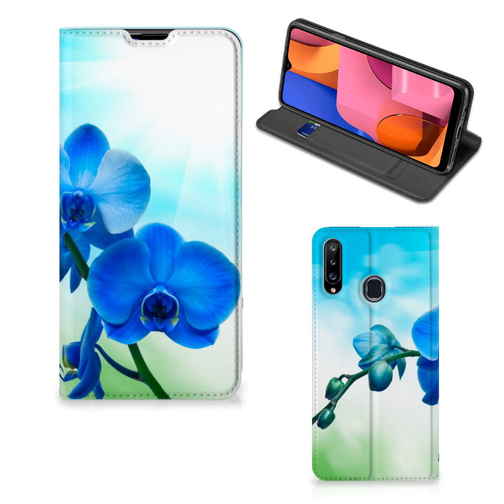 Samsung Galaxy A20s Smart Cover Orchidee Blauw - Cadeau voor je Moeder - B2C Telecom