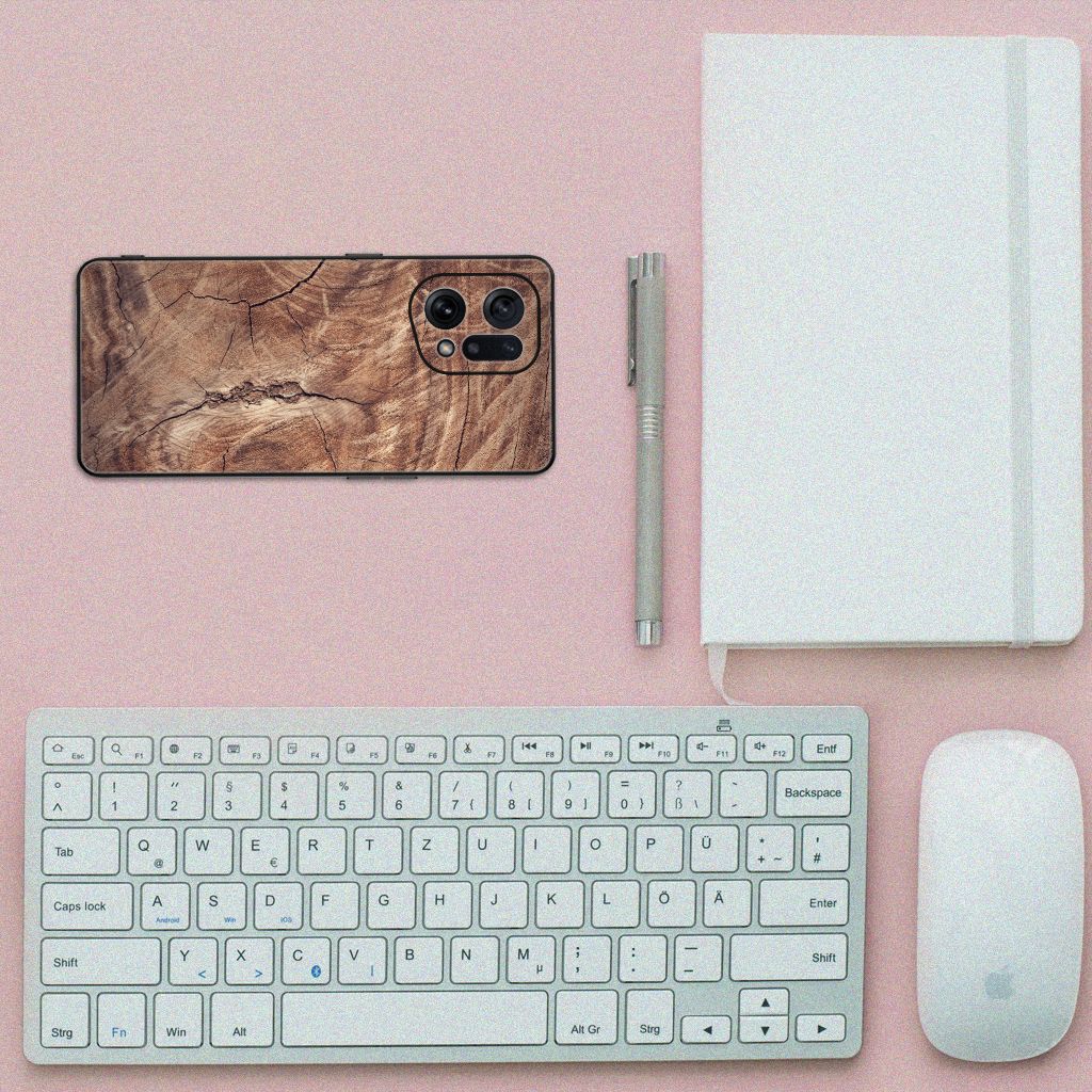 OPPO Find X5 Houten Print Telefoonhoesje Tree Trunk B2C Telecom
