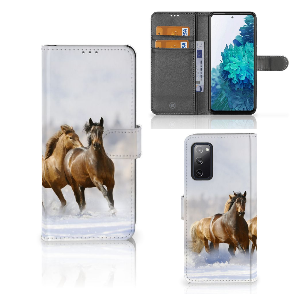 Samsung Galaxy S20 FE Telefoonhoesje met Pasjes Paarden