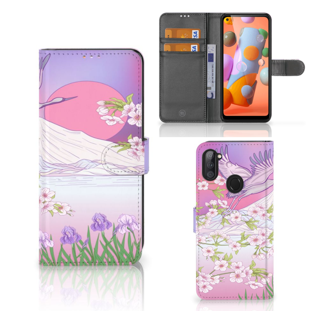 Samsung Galaxy M11 | A11 Telefoonhoesje met Pasjes Bird Flying