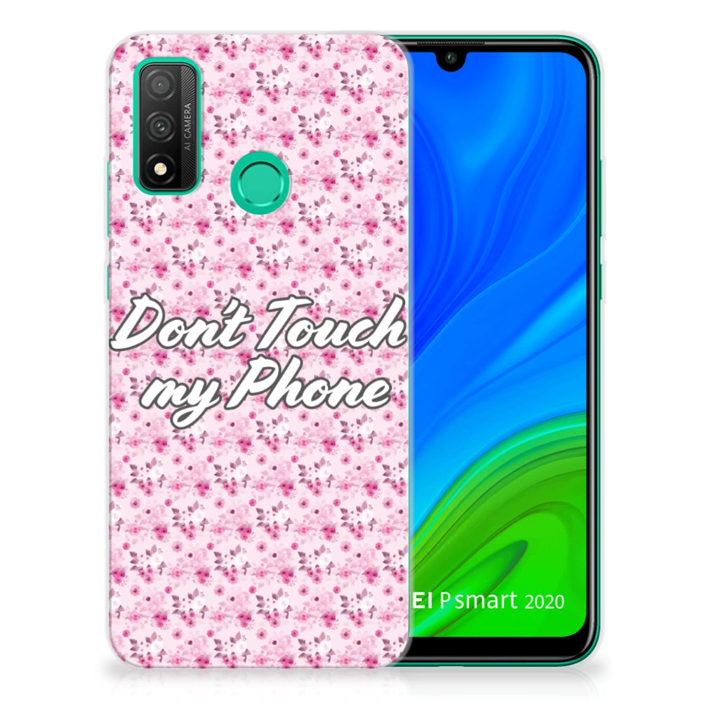 Huawei P Smart 2020 Silicone-hoesje Flowers Pink DTMP B2C Telecom