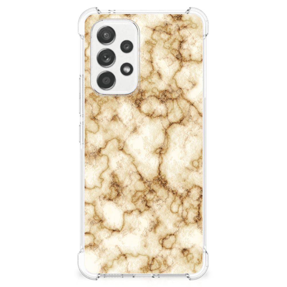 Samsung Galaxy A53 5G Anti-Shock Hoesje Marmer Goud