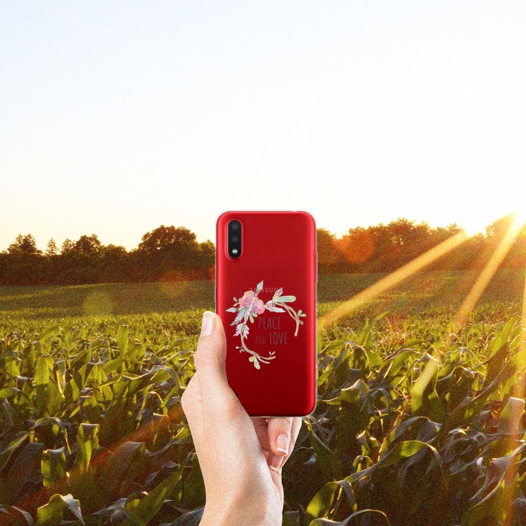 Samsung Galaxy A01 Telefoonhoesje met Naam Boho Text B2C Telecom