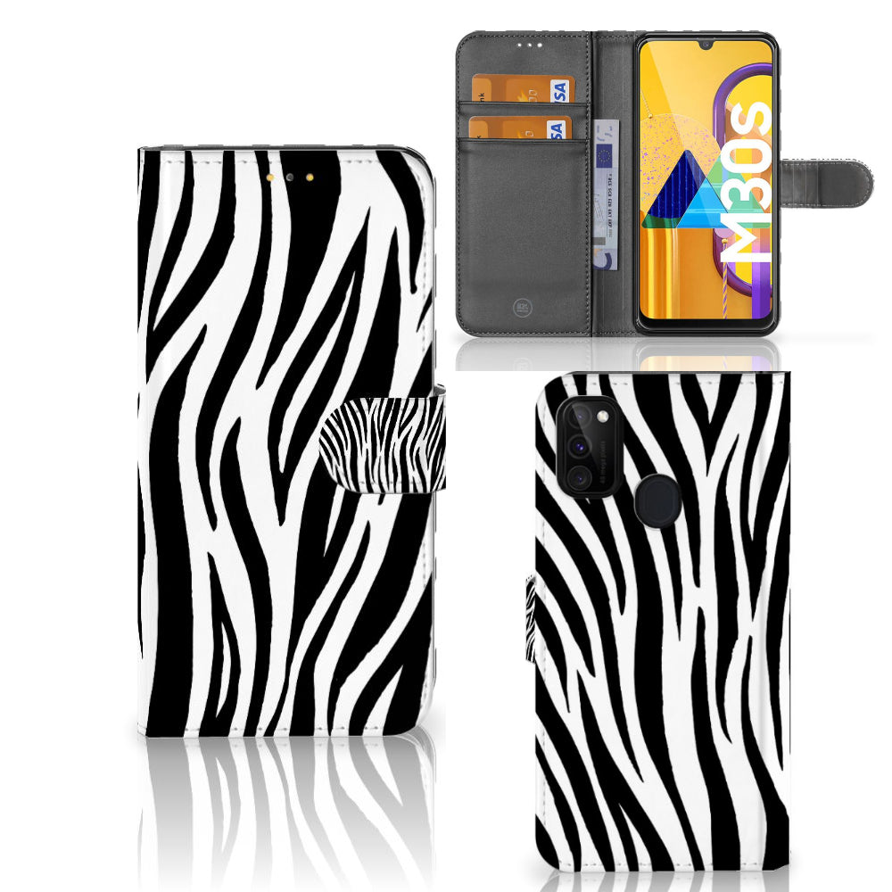 Samsung Galaxy M21 | M30s Telefoonhoesje met Pasjes Zebra