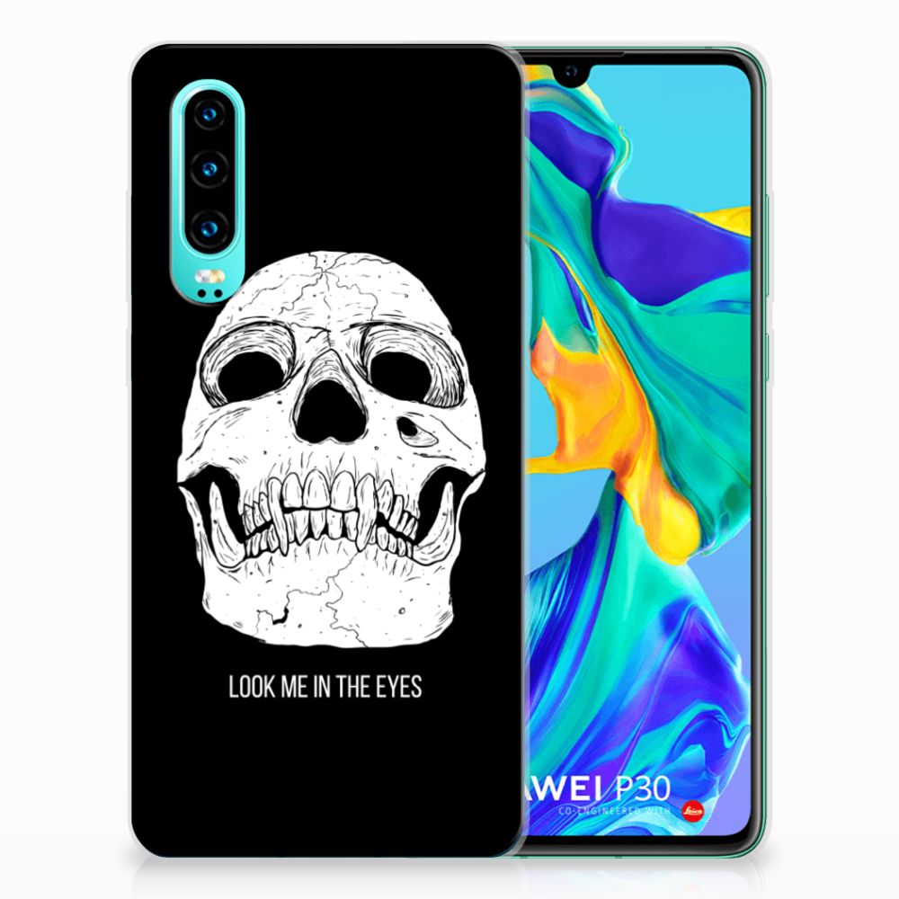 Silicone Back Case Huawei P30 Skull Eyes