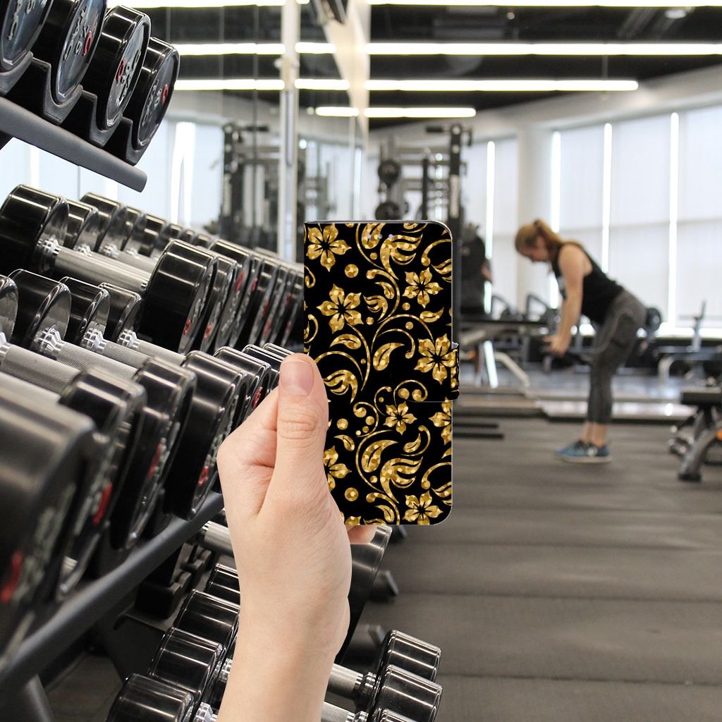 Samsung Galaxy S20 Hoesje Gouden Bloemen