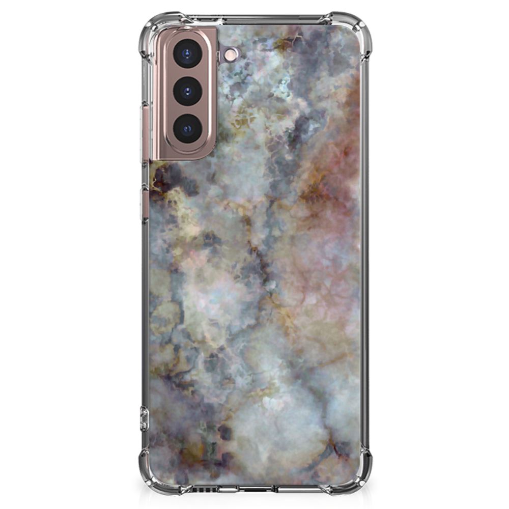 Samsung Galaxy S21 Plus Anti-Shock Hoesje Marmer Grijs B2C Telecom